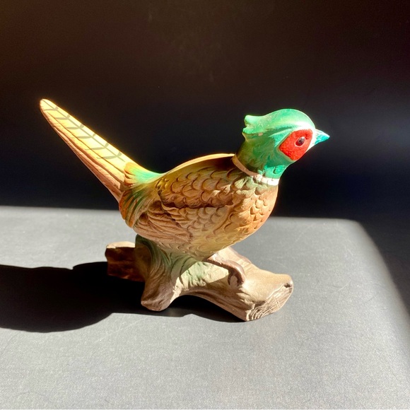 Vintage Set of Two Bisque Porcelain Pheasant Bird Figurines - Picture 4 of 12